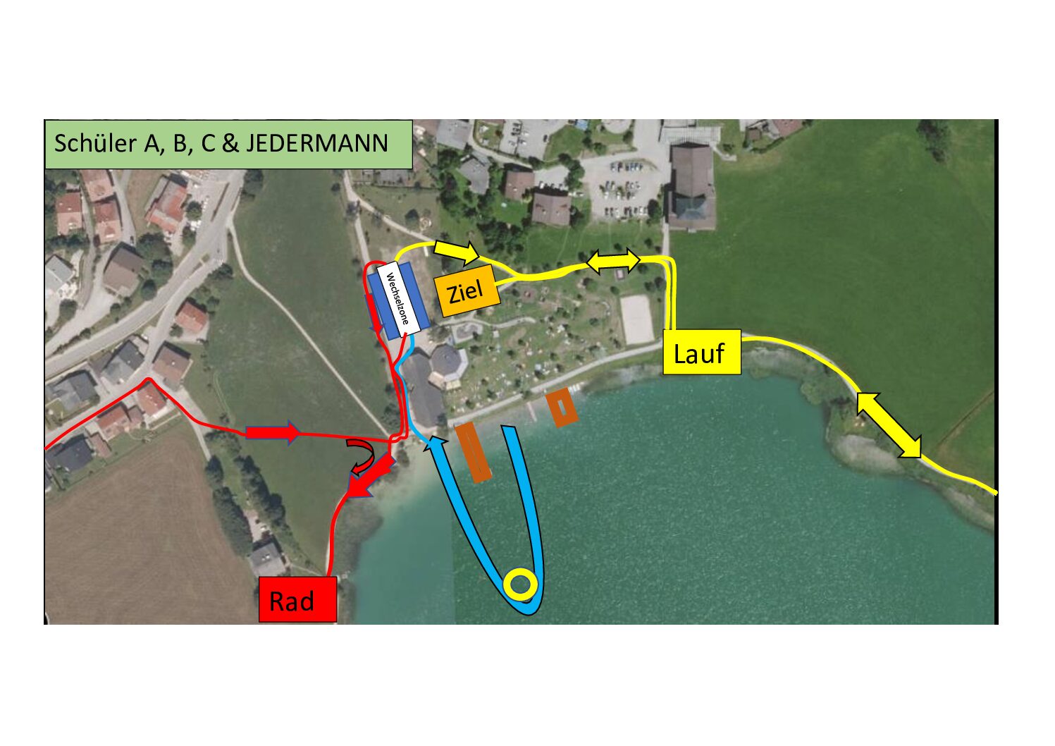 Wechselzone Gruppe A B C Jedermann Triathlon Thiersee Jedermanntriathlon