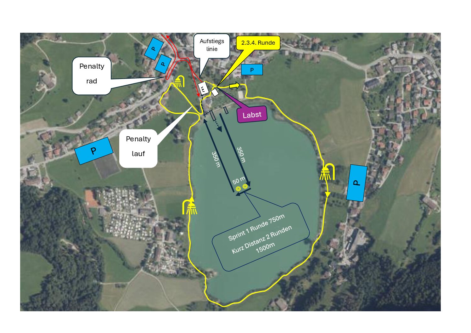 Triathlon Thiersee Schwimmstrecke