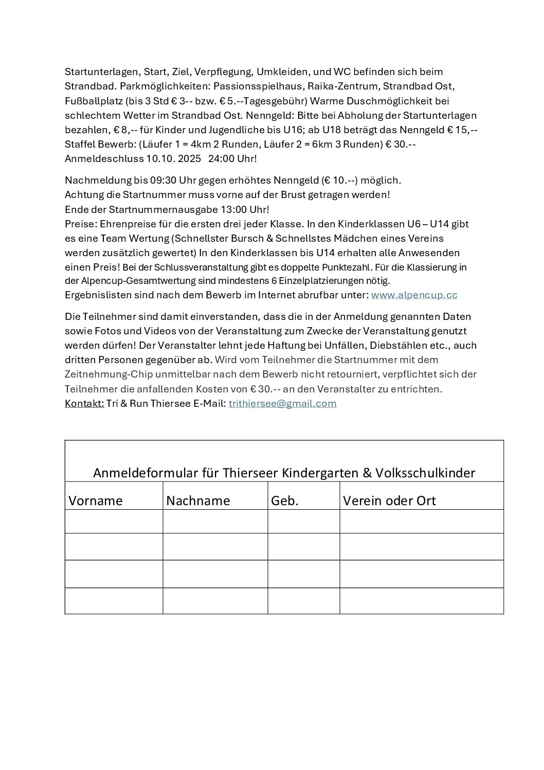 Ausschreibung Seite 2 Thierseelauf 2025